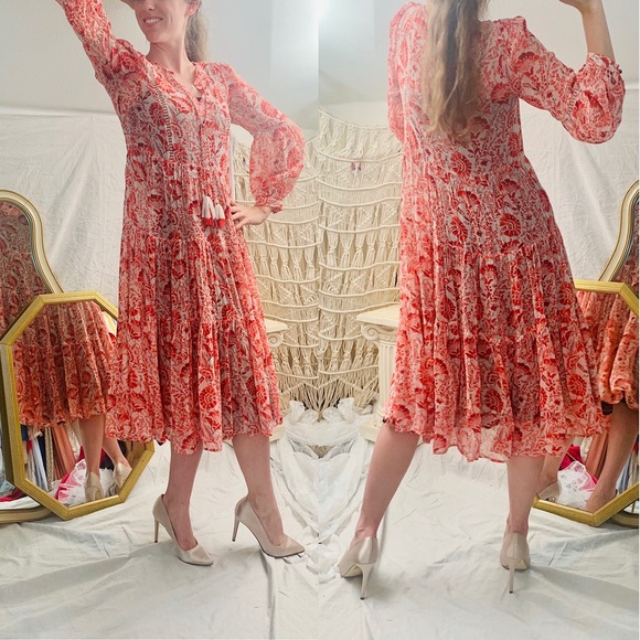 Anthropologie Talulah Tiered Midi Dress - Picture 10 of 10